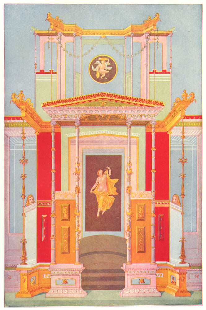 DECORATIVE. Graeco-Roman Mural decoration 1907 old antique print picture